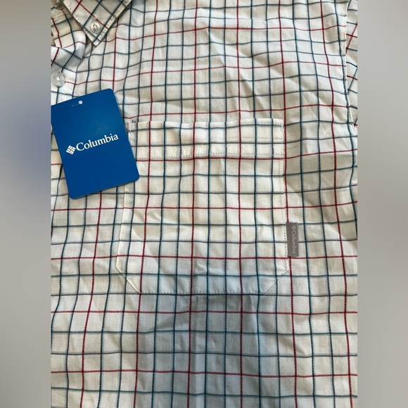 NWT Columbia Rapid Rivers White Grid Short Sleeve Button Down Shirt - Picture 8 of 14